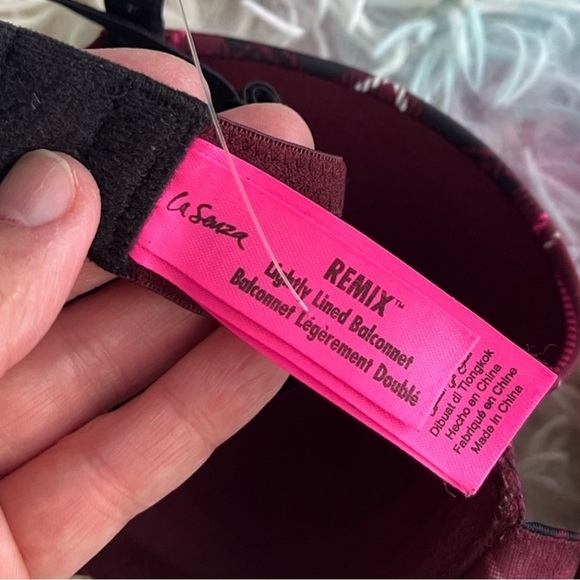 NWOT La SENZA Remix Black and Pink Push-Up Bra- 34A - Picture 5 of 8